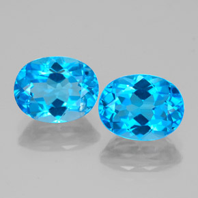 5.16 ct Blue Topaz Gemstone, Topaz Gem in Oval Facet Shape for Sale.