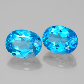 5.16 ct Blue Topaz Stone, Natural Topaz in Oval Facet Shape for Sale