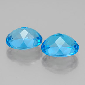Topaz Gemstone in 9 x 7 mm (calibrated) Size for Sale, Topaz Stone in Swiss Blue Color