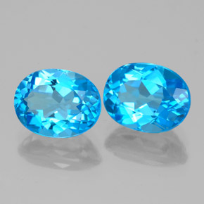 5.05 ct Blue Topaz Stone, Natural Topaz in Oval Facet Shape for Sale