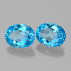 4.77 ctw Blue Topaz Stones, Natural Topaz in Oval Facet Shape for Sale