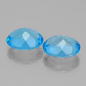Topaz Gemstones in 9 x 7 mm (calibrated) Size for Sale, Topaz Stones in Swiss Blue Color