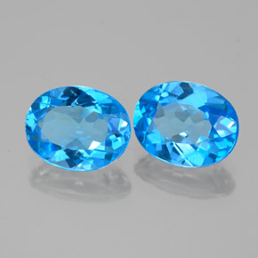 4.38 ct Swiss Blue Topaz Stone, Natural Topaz in Oval Facet Shape for Sale