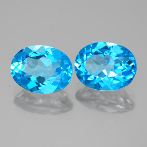 4.70 ct Blue Topaz Stone, Natural Topaz in Oval Facet Shape for Sale