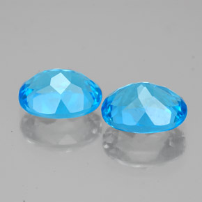 Topaz Gemstone in 9 x 7 mm (calibrated) Size for Sale, Topaz Stone in Swiss Blue Color