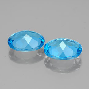 Topaz Gemstone in 9 x 7 mm (calibrated) Size for Sale, Topaz Stone in Swiss Blue Color