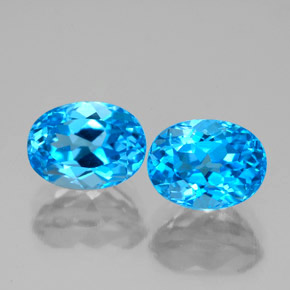4.20 ct Blue Topaz Gemstone, Topaz Gem in Oval Facet Shape for Sale.