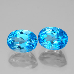 4.20 ct Blue Topaz Stone, Natural Topaz in Oval Facet Shape for Sale