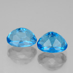 Topaz Gemstone in 8 x 6 mm (calibrated) Size for Sale, Topaz Stone in Swiss Blue Color