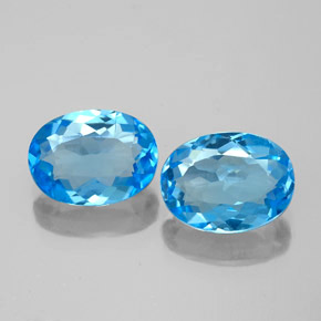 2.91 ct Blue Topaz Gemstone, Topaz Gem in Oval Facet Shape for Sale.