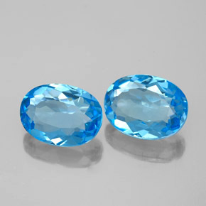 2.91 ct Blue Topaz Stone, Natural Topaz in Oval Facet Shape for Sale