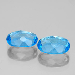 Topaz Gemstone in 8 x 6 mm (calibrated) Size for Sale, Topaz Stone in Swiss Blue Color