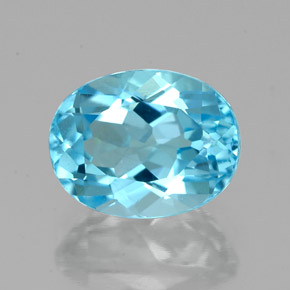 2.80 ct Blue Topaz Gemstone, Topaz Gem in Oval Facet Shape for Sale.