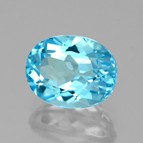 2.80 ct Blue Topaz Stone, Natural Topaz in Oval Facet Shape for Sale