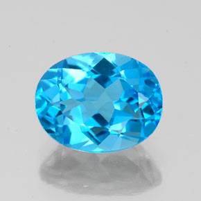 2.50 ct Blue Topaz Gemstone, Topaz Gem in Oval Facet Shape for Sale.