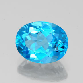2.50 ct Blue Topaz Stone, Natural Topaz in Oval Facet Shape for Sale