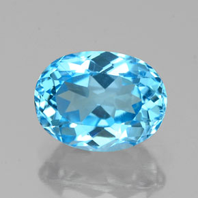 1.81 ct Blue Topaz Gemstone, Topaz Gem in Oval Facet Shape for Sale.