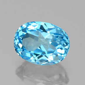 1.81 ct Blue Topaz Stone, Natural Topaz in Oval Facet Shape for Sale