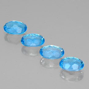 Topaz Gemstone in 8 x 6 mm (calibrated) Size for Sale, Topaz Stone in Swiss Blue Color
