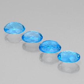 Topaz Gemstones in 8 x 6 mm (calibrated) Size for Sale, Topaz Stones in Swiss Blue Color