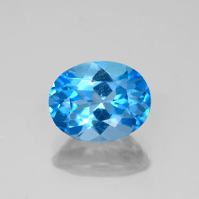 2.50 ct Blue Topaz Gemstone, Topaz Gem in Oval Facet Shape for Sale.