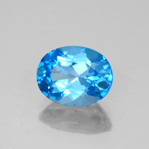 2.50 ct Blue Topaz Stone, Natural Topaz in Oval Facet Shape for Sale