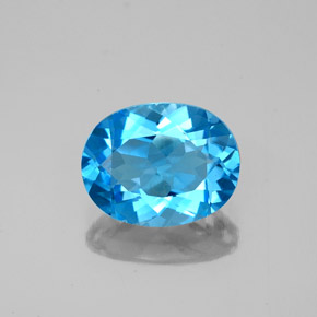 2.21 ct Blue Topaz Gemstone, Topaz Gem in Oval Facet Shape for Sale.