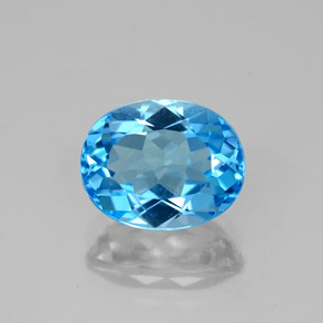 2.53 ct Blue Topaz Gemstone, Topaz Gem in Oval Facet Shape for Sale.