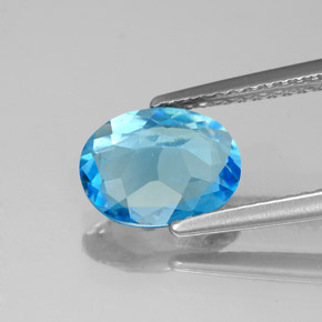 Topaz Gemstone in 9 x 7 mm (calibrated) Size for Sale, Topaz Stone in Swiss Blue Color