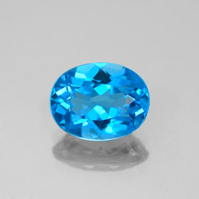 2.25 ct Blue Topaz Gemstone, Topaz Gem in Oval Facet Shape for Sale.