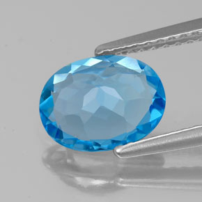 Topaz Gemstone in 9 x 7 mm (calibrated) Size for Sale, Topaz Stone in Swiss Blue Color