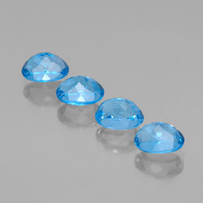 Topaz Gemstones in 8 x 6 mm (calibrated) Size for Sale, Topaz Stones in Swiss Blue Color