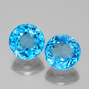 5.07 ct Blue Topaz Gemstone, Topaz Gem in Round Facet Shape for Sale.