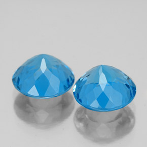 Topaz Gemstone in 8 mm (calibrated) Size for Sale, Topaz Stone in Swiss Blue Color