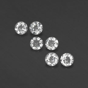 1.66 ct White Topaz Gemstone, Topaz Gem in Round Facet Shape for Sale.