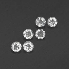 1.66 ct White Topaz Stone, Natural Topaz in Round Facet Shape for Sale