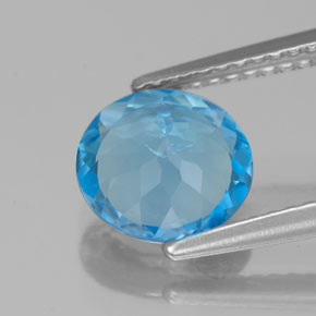 Topaz Gemstone in 8 mm (calibrated) Size for Sale, Topaz Stone in Swiss Blue Color