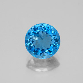 2.34 ct Blue Topaz Gemstone, Topaz Gem in Round Facet Shape for Sale.