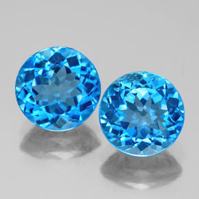 4.40 ct Blue Topaz Gemstone, Topaz Gem in Round Facet Shape for Sale.