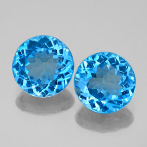 4.32 ct Blue Topaz Gemstone, Topaz Gem in Round Facet Shape for Sale.