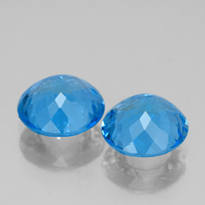 Topaz Gemstone in 8 mm (calibrated) Size for Sale, Topaz Stone in Swiss Blue Color