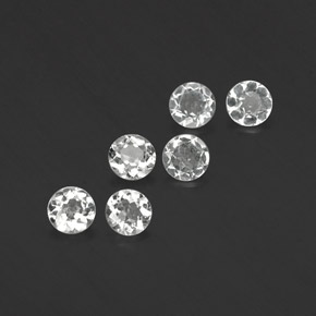 1.58 ct White Topaz Stone, Natural Topaz in Round Facet Shape for Sale