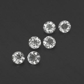 1.70 ct White Topaz Stone, Natural Topaz in Round Facet Shape for Sale