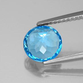 Topaz Gemstone in 8 mm (calibrated) Size for Sale, Topaz Stone in Swiss Blue Color