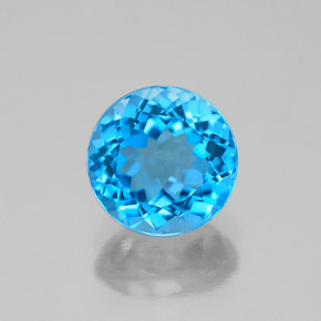 2.24 ct Blue Topaz Gemstone, Topaz Gem in Round Facet Shape for Sale.