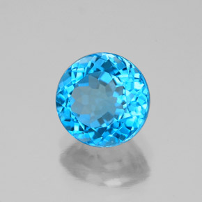 2.24 ct Blue Topaz Stone, Natural Topaz in Round Facet Shape for Sale