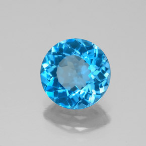 2.11 ct Blue Topaz Gemstone, Topaz Gem in Round Facet Shape for Sale.