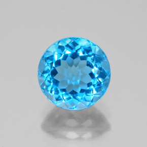 2.43 ct Blue Topaz Gemstone, Topaz Gem in Round Facet Shape for Sale.