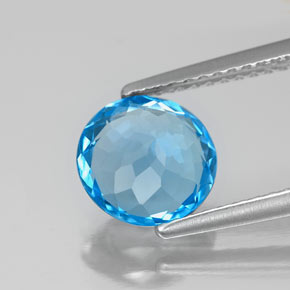 Topaz Gemstone in 8 mm (calibrated) Size for Sale, Topaz Stone in Swiss Blue Color