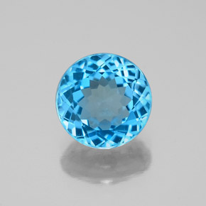 2.15 ct Blue Topaz Gemstone, Topaz Gem in Round Facet Shape for Sale.